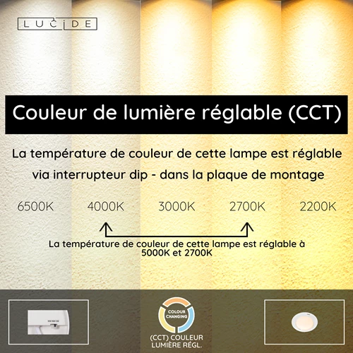 Lucide SKETES - Plafonnier - Ø 35,2 cm - LED Dim. - CCT - 1x18W 2700K/5000K - Transparent - USP
